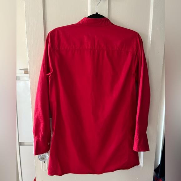 COACH Red collared button up blouse with tie details - Picture 4 of 5